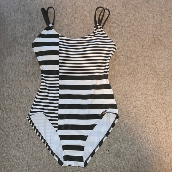 MICHAEL Michael Kors Other - Michael Kors one piece swimsuit olive green striped - size 6 - I
